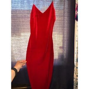 Red velvet dress